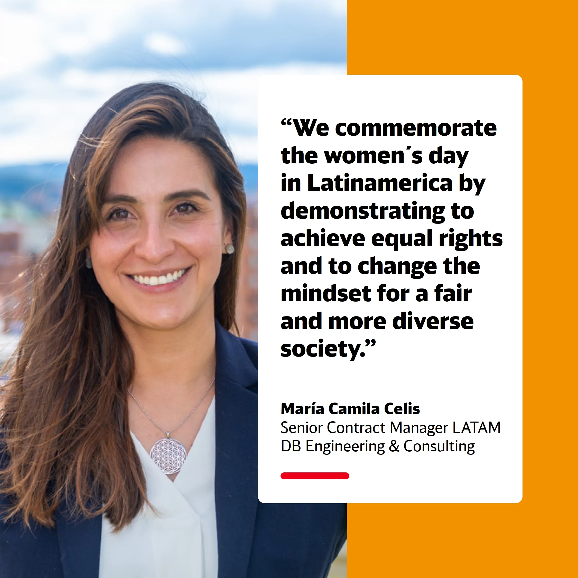 Portrait of Maria Camila Celis with quote