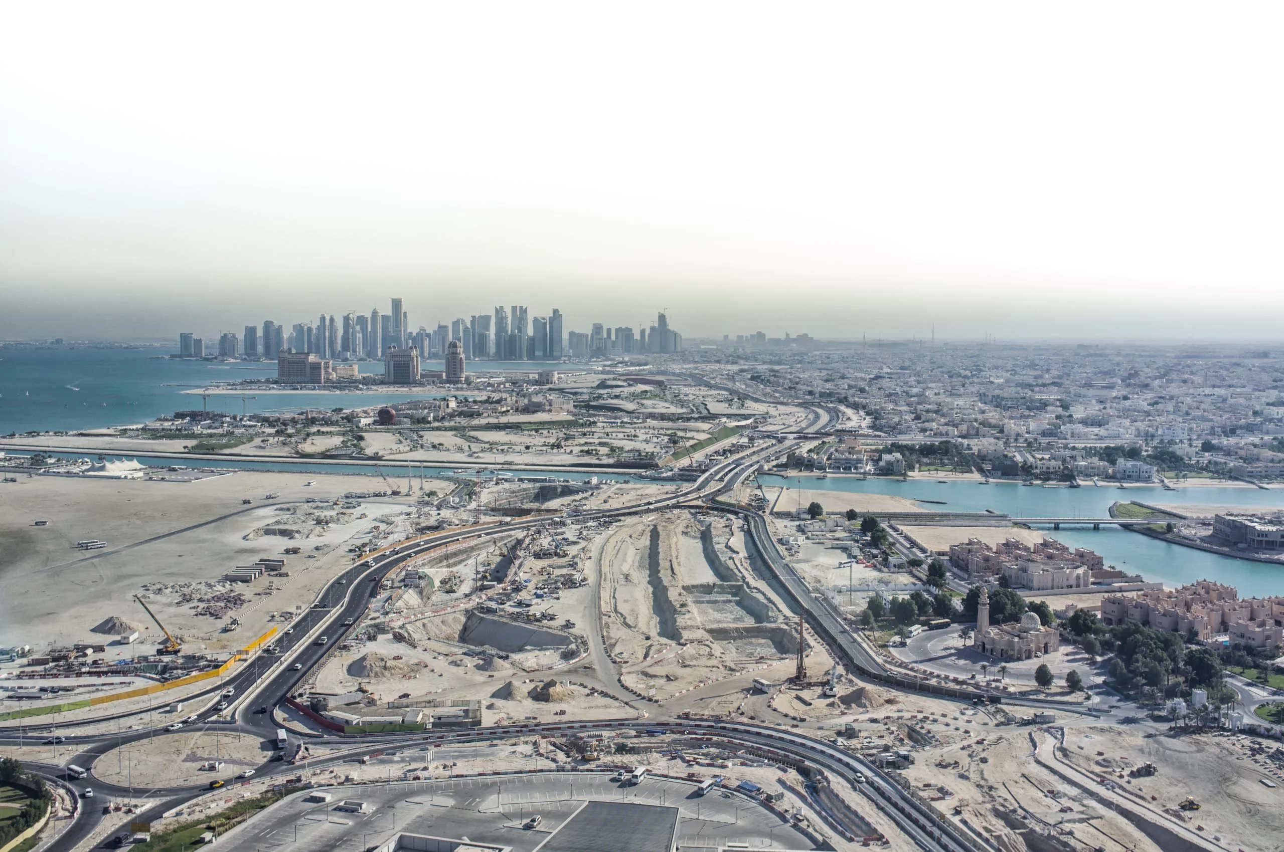 Doha Metro: Blick auf die Baustelle des Bahnhofs Lusail (Red Line)