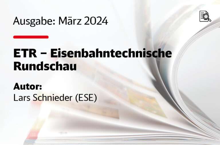 Magazin, das umgeblättert wird, Vorlage für Fachartikel - Einführung von ETCS für NE-Bahnen und Industriebahnen